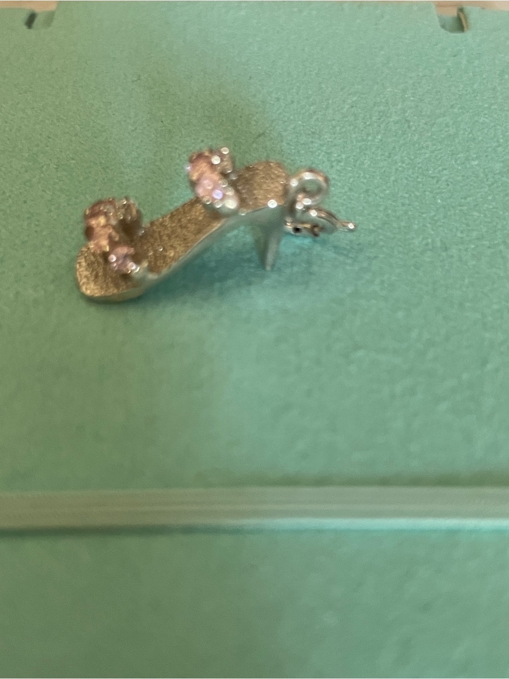 Silver White and Pink High Heel Charm
